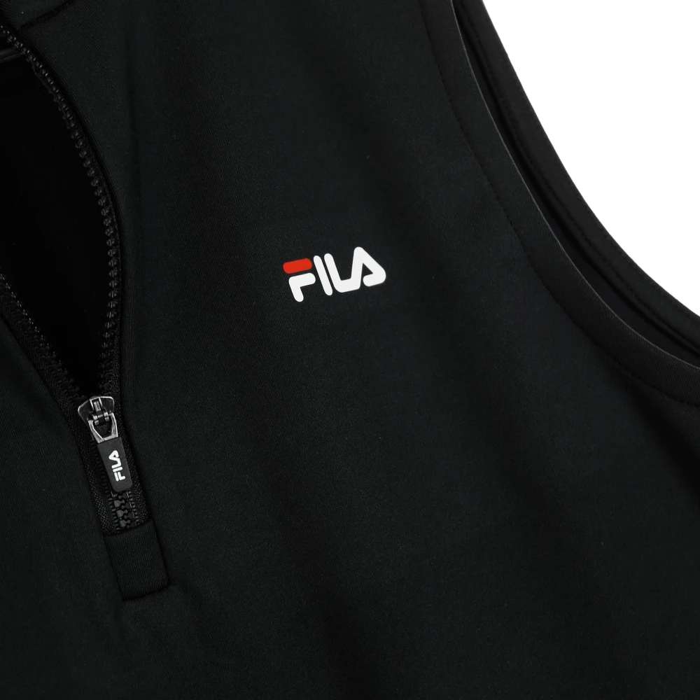 Fila Zwarte Mouwloze Knielange Strakke Jurk Black Dames