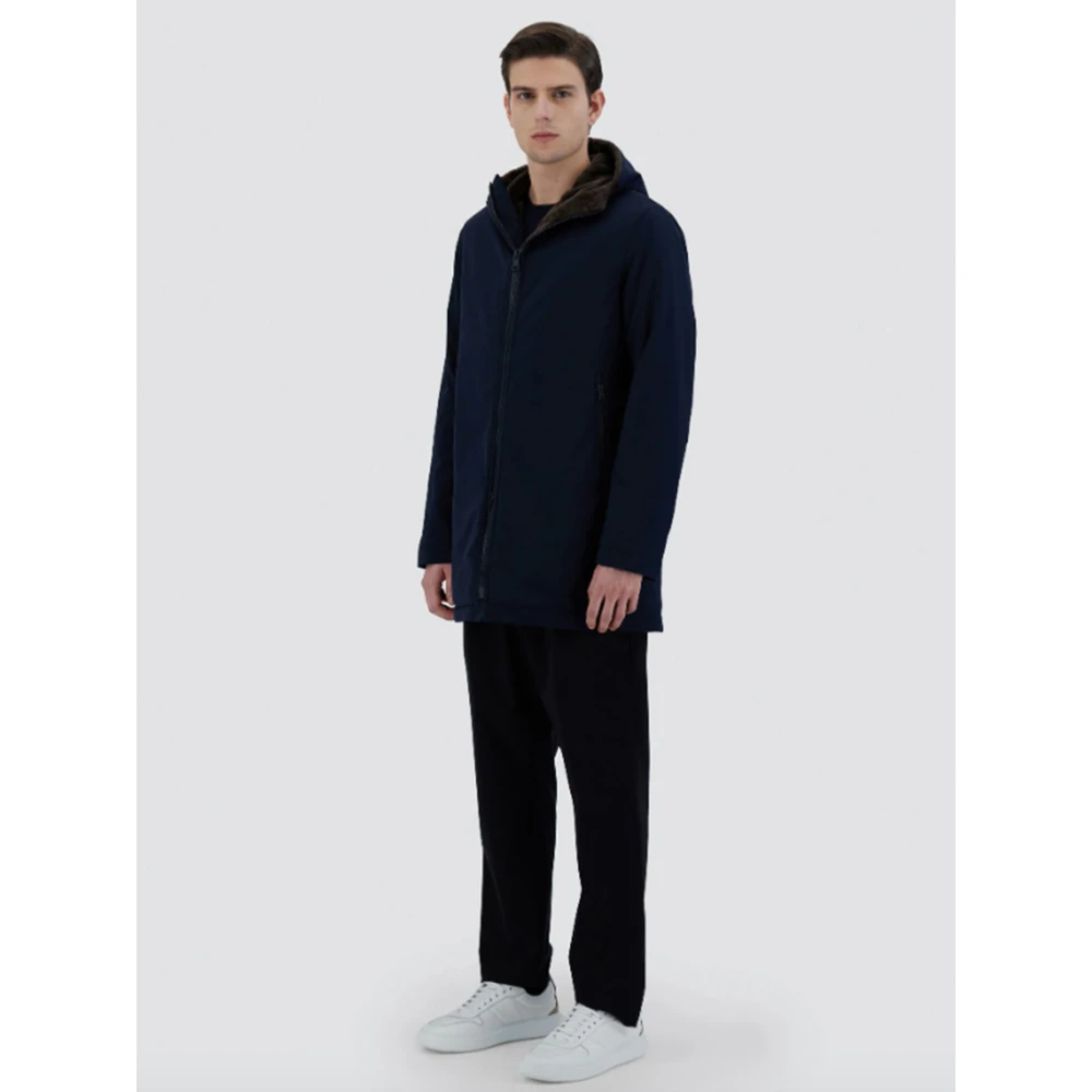 Herno Blauw Bruin Synthetisch Materiaal Parka Blue Heren