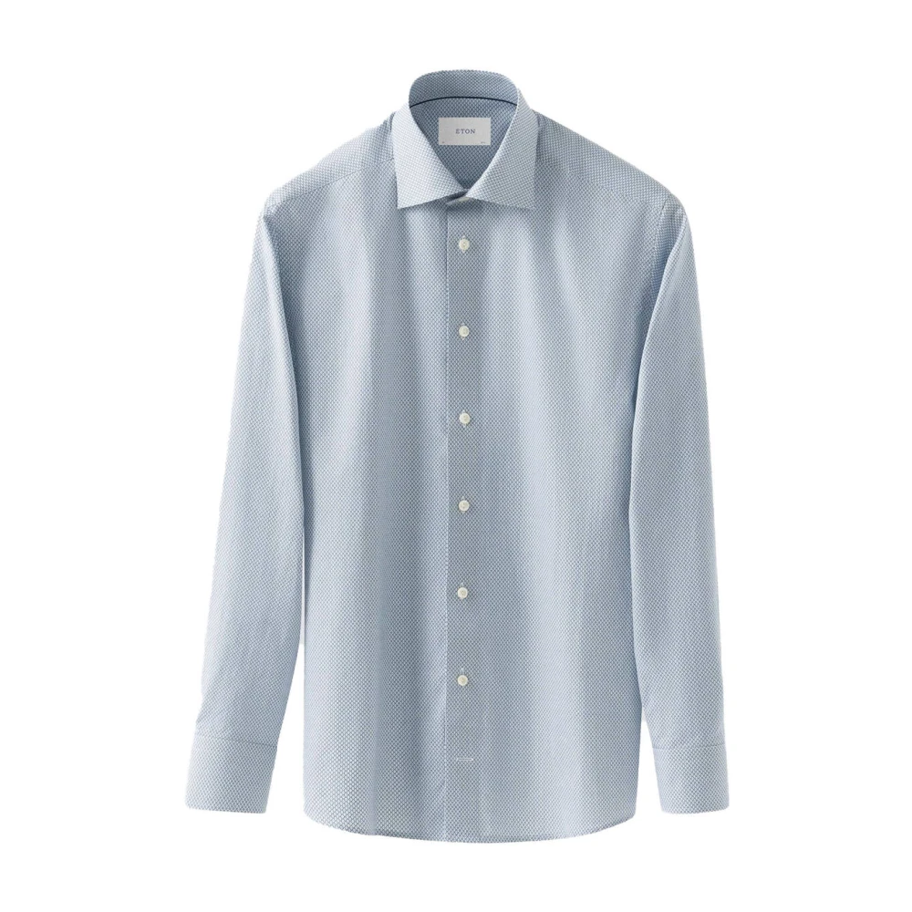 Eton Lange mouw overhemd Blue Heren