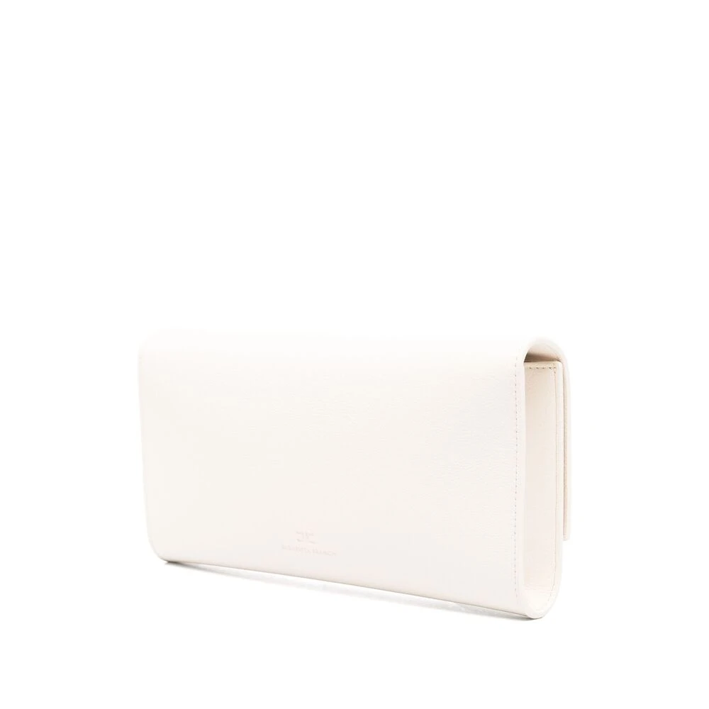 Elisabetta Franchi Ecru Leren Schoudertas met Ketting Beige Dames