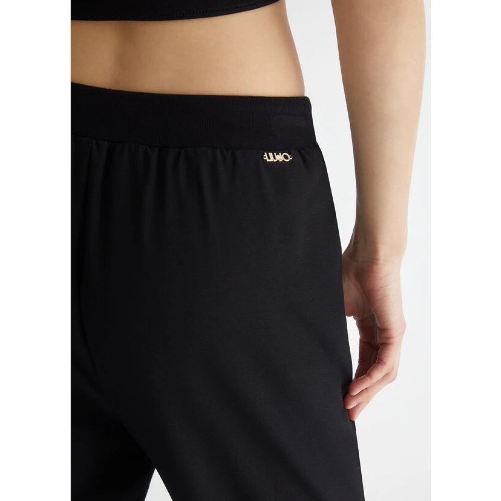Liu Jo Zwarte sportbroek met kettingdetail Black Dames