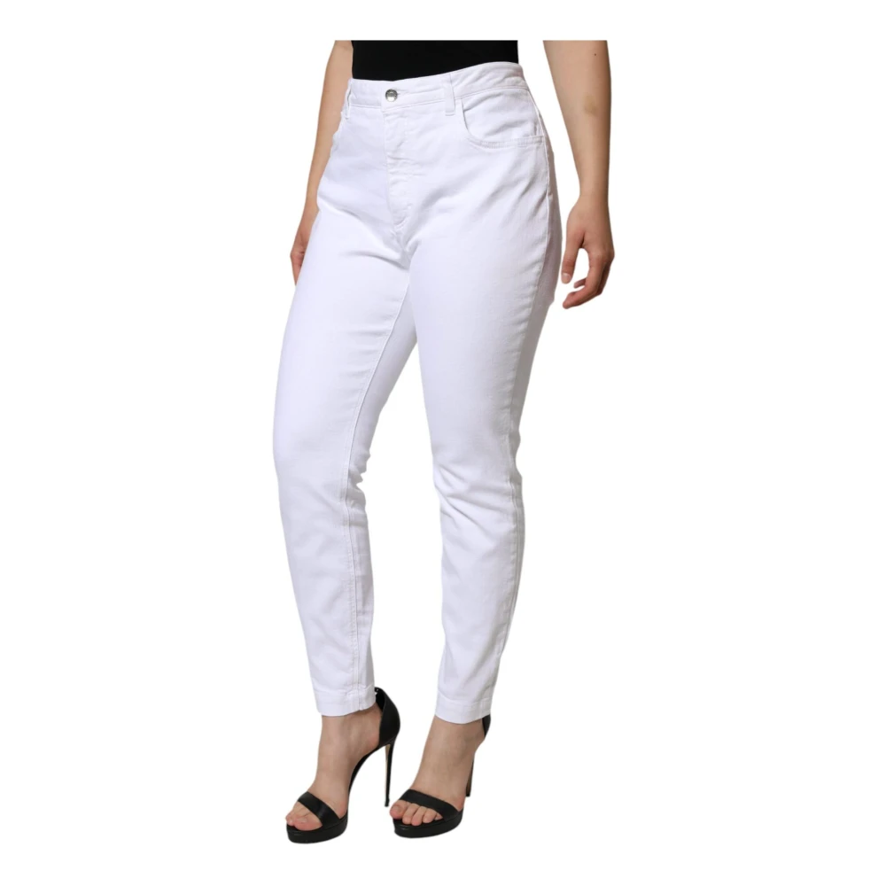 Dolce & Gabbana Witte Skinny Jeans met Logodetails White Dames