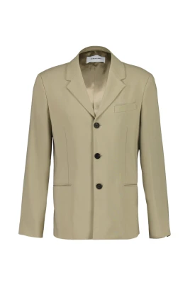 Enkelknäppt blazer i sidenmix