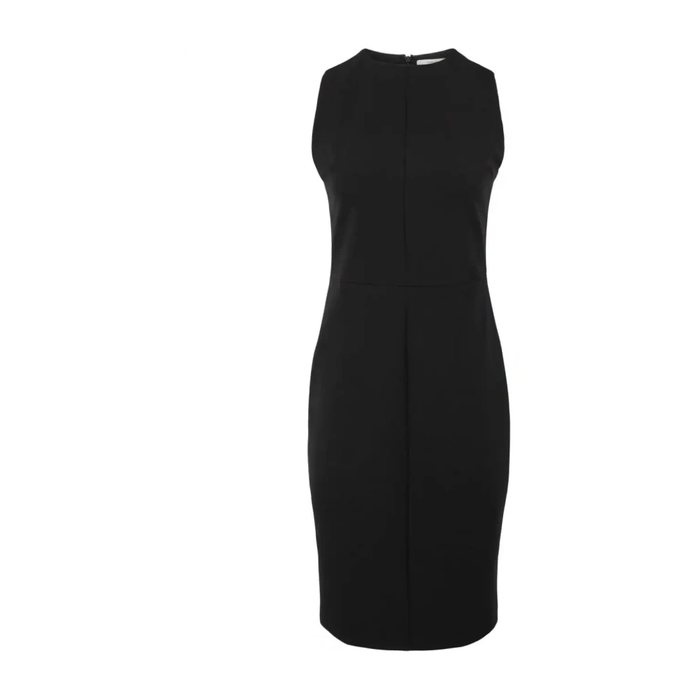 Vince Women's Black Midi Dresses,, Seamed Front Sheath Dress Extra Large