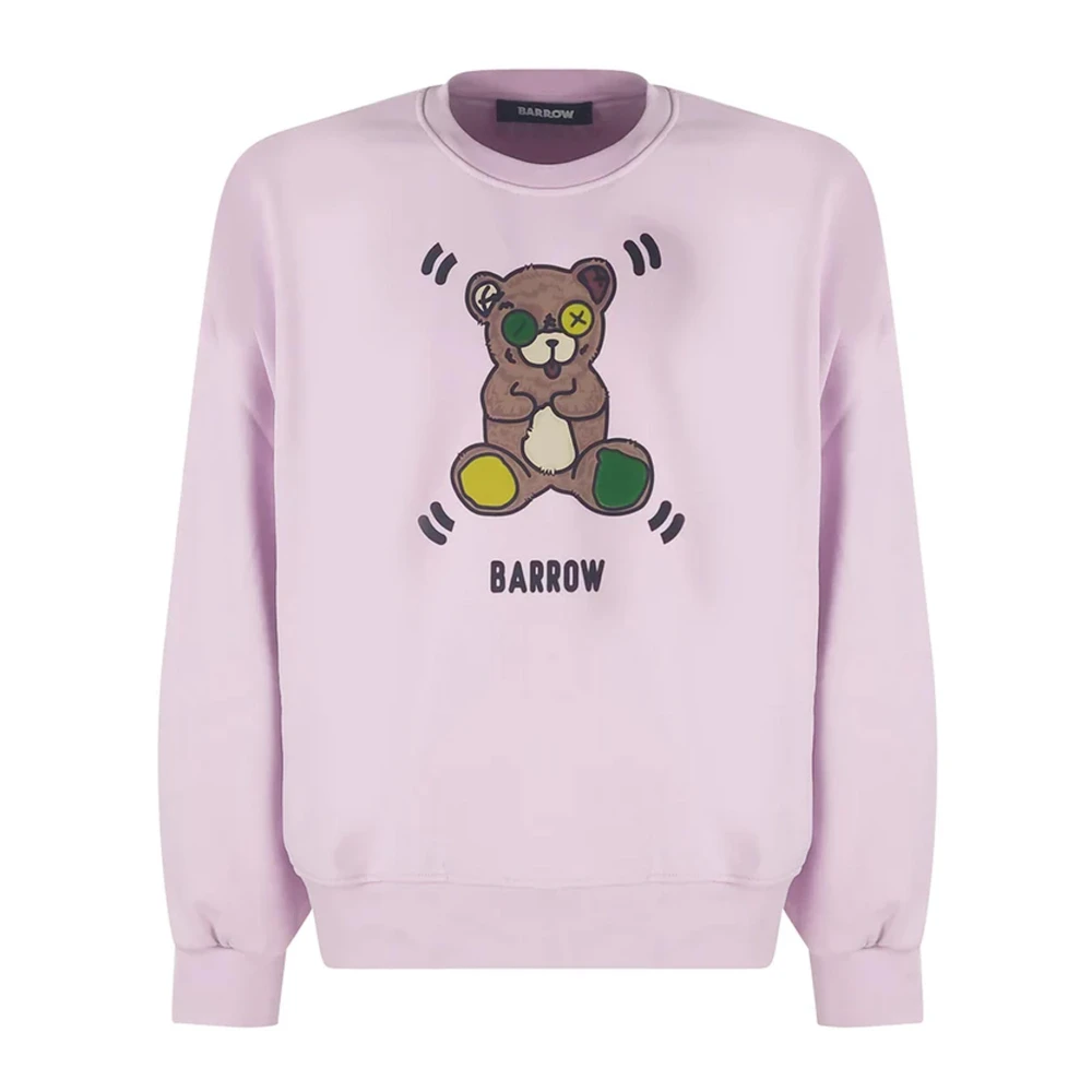 Barrow Sweater met logo print en drop shoulders Purple Heren