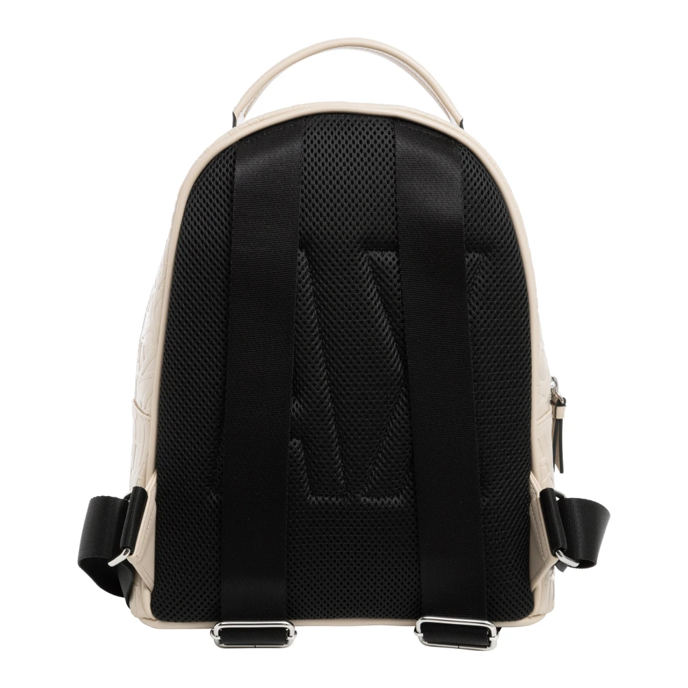 Armani Exchange Logo Patroon Rits Rugzak met Zakken Beige Dames