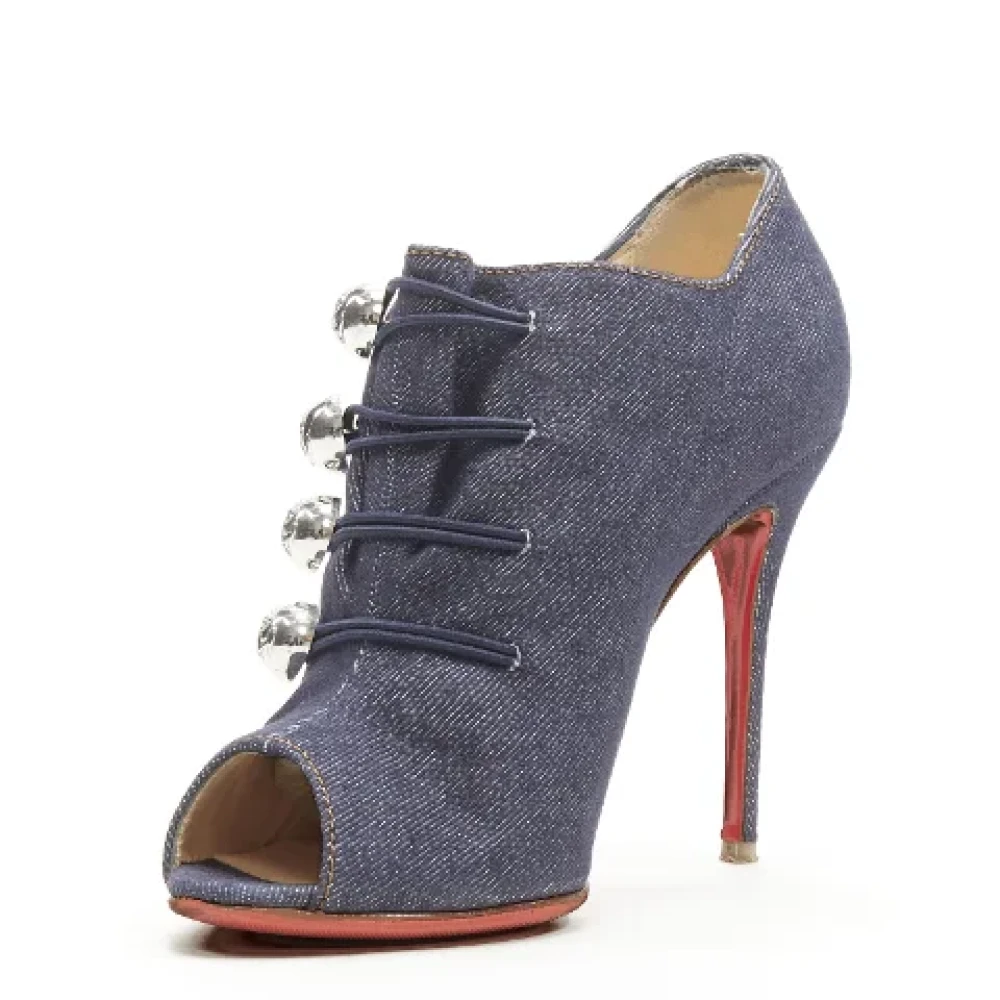 Christian Louboutin Pre-owned Denim boots Blue Dames