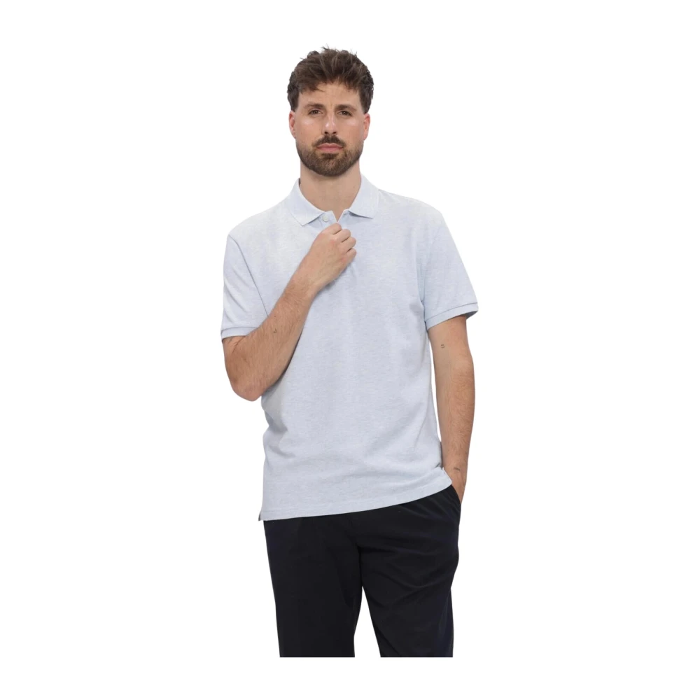 Profuomo Piqué Poloshirt Melange Hellblau Blau Größe L - Bild 3
