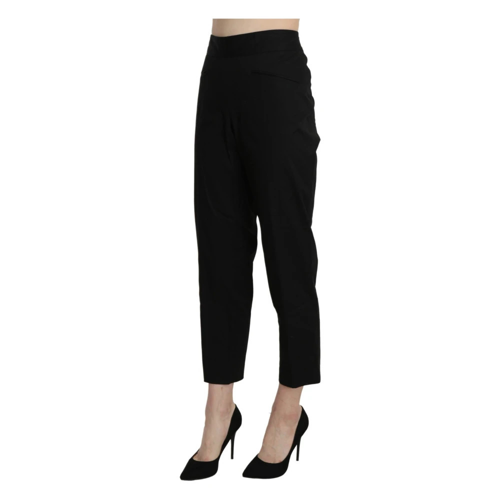 Bencivenga Elegante High-Waisted Cropped Broek Black Dames