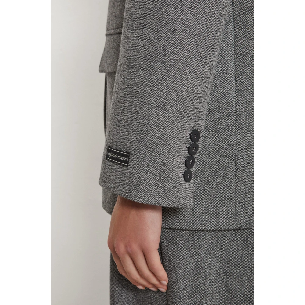 Ottod'Ame Elegante wollen blend blazer Gray Dames