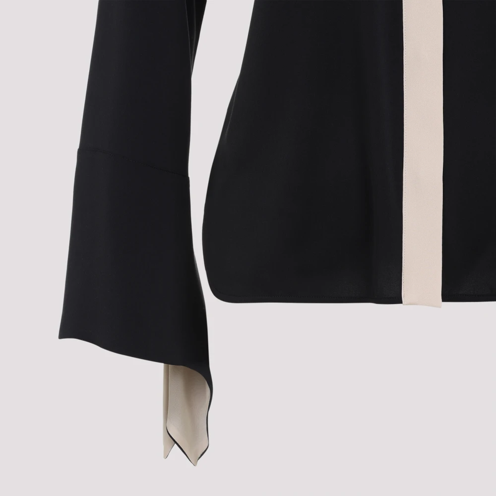 Max Mara Bicolor shirt in zwart Black Dames