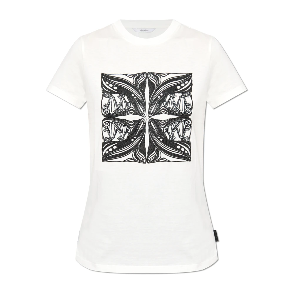 Max Mara Bedrukt T-shirt White Dames