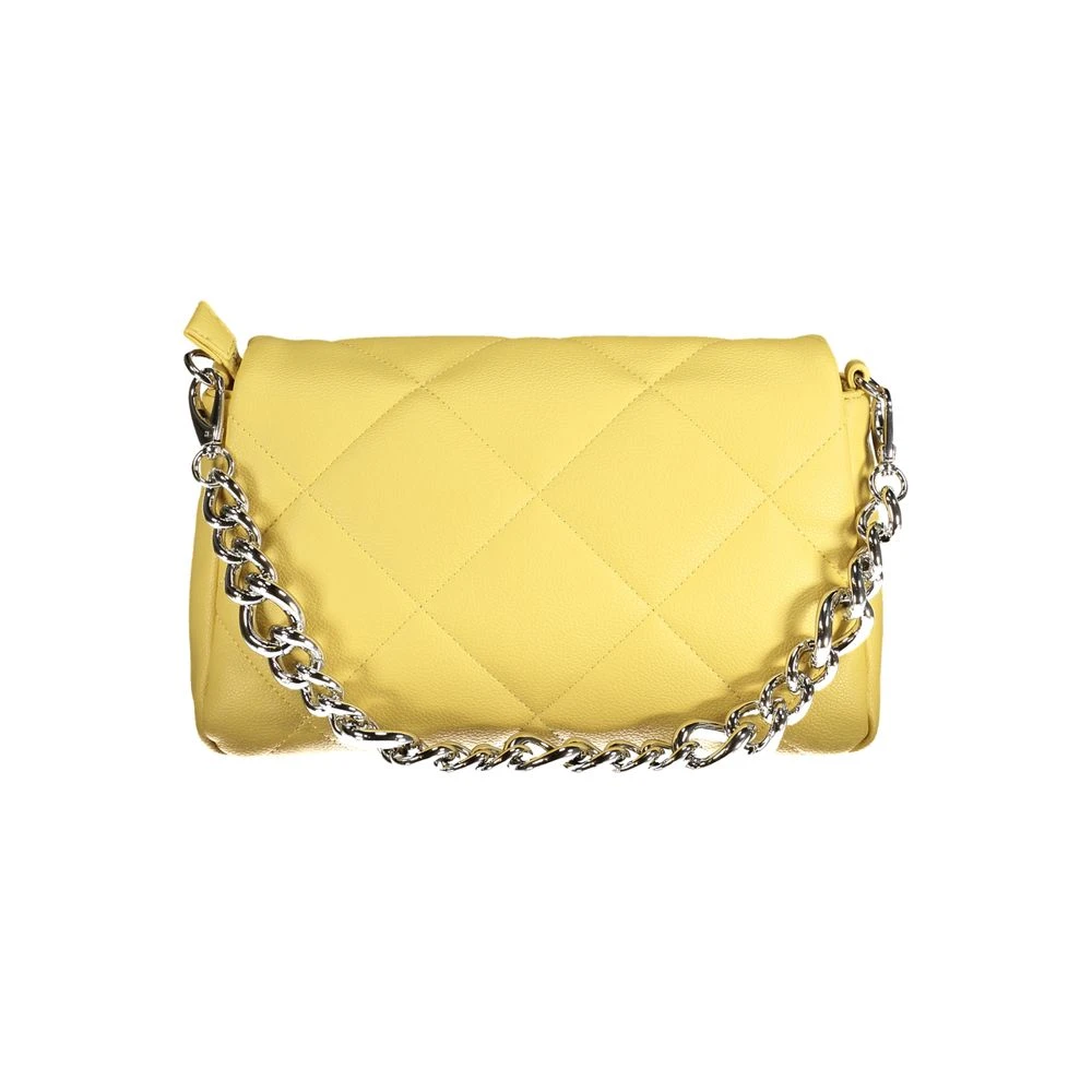 Valentino by Mario Valentino Gele polyethyleen handtas met kettinghandvat Yellow Dames