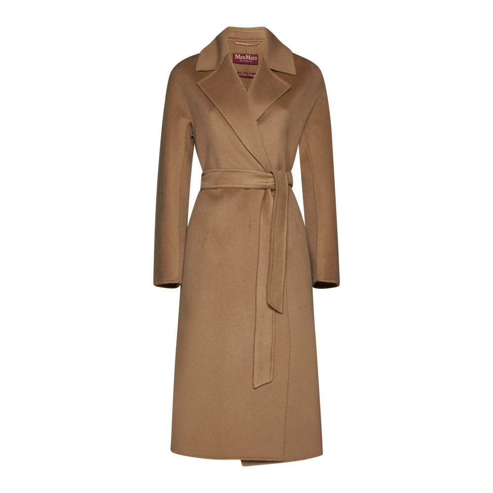 Max Mara Studio Rapido Kameel Kasjmier Wol Jas Brown Dames