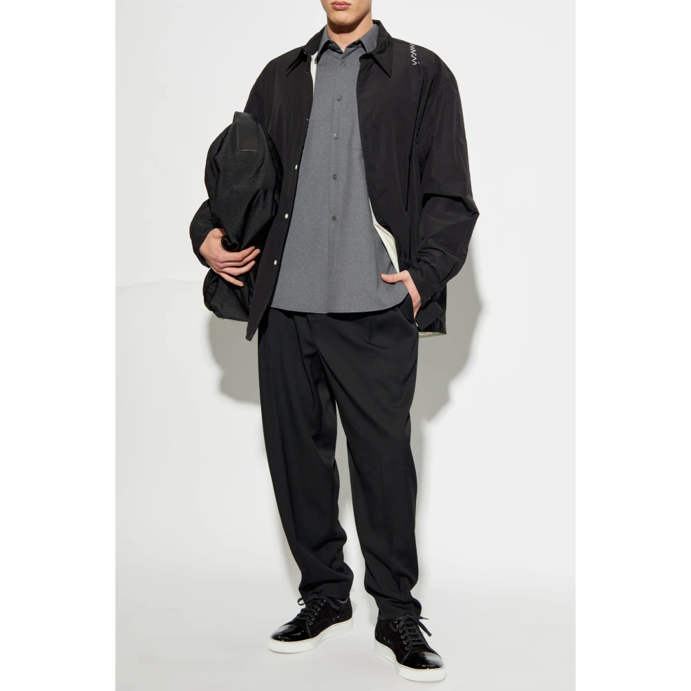 Marni Overhemd met borduursel Black Heren
