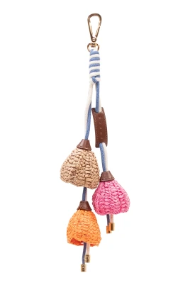 Flower Pendant Woven Keyring