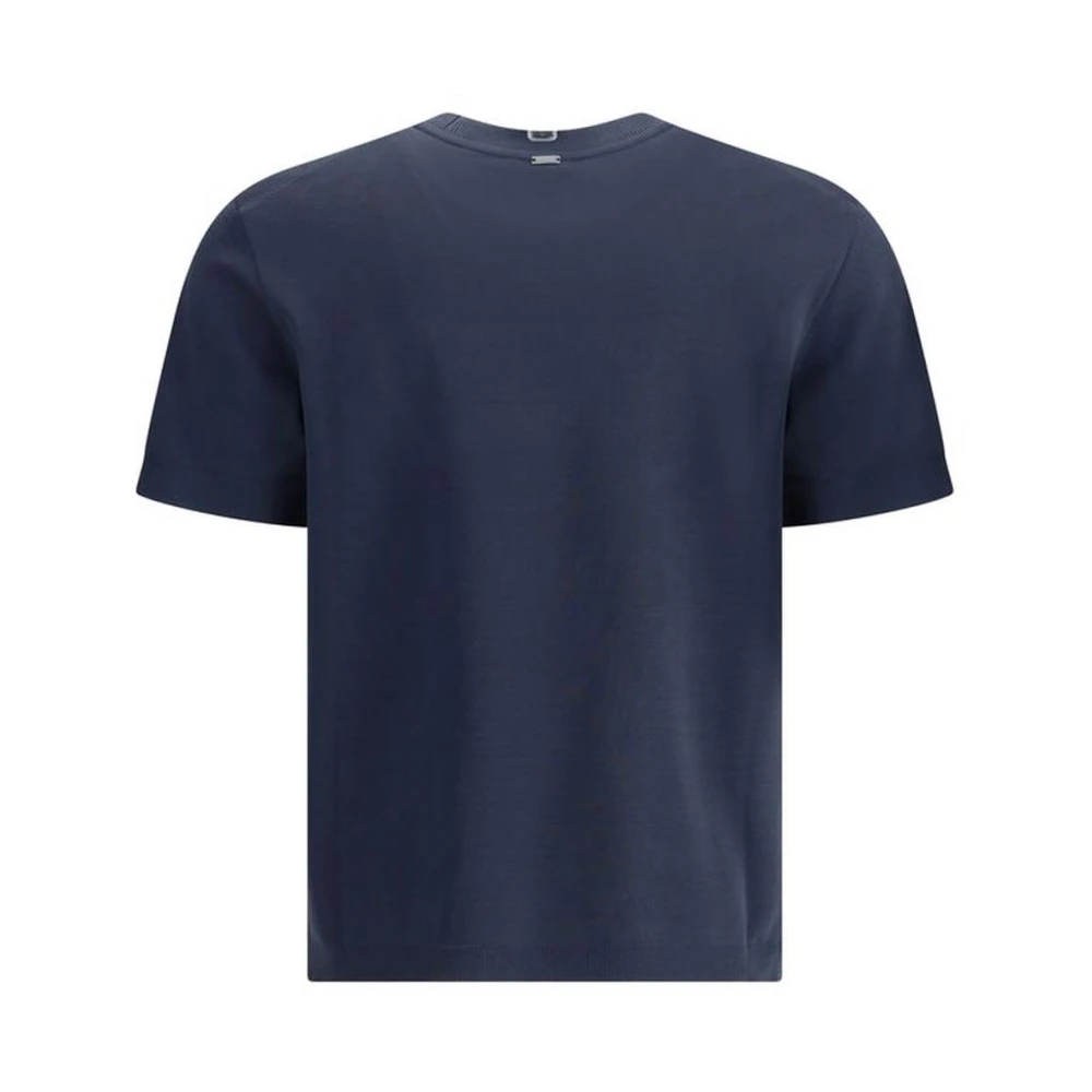 Herno Geribbelde T-shirt van katoen met ronde hals Blue Heren