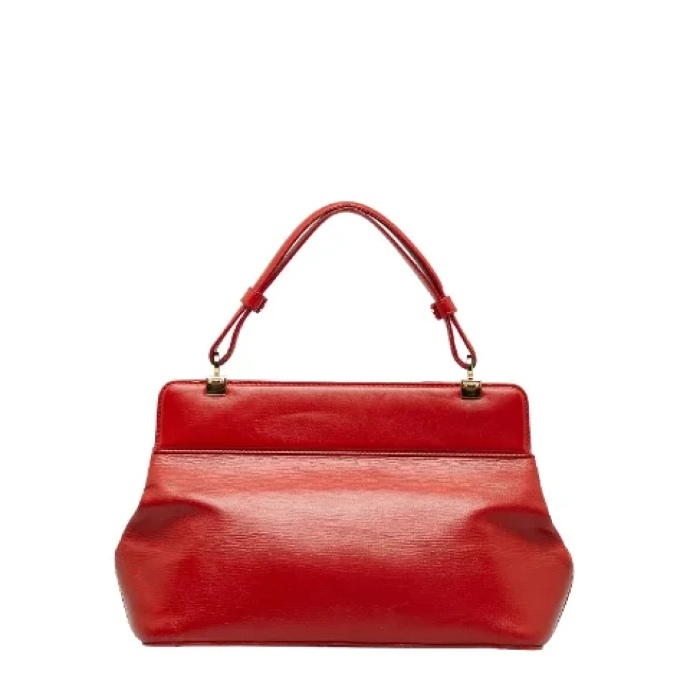 Bvlgari Vintage Pre-owned Leather handbags Red Dames