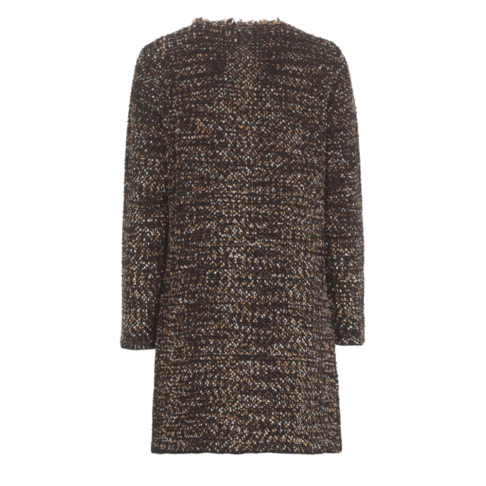 Kangra Zwarte Kasjmier Wollen Jas met Lurex Black Dames