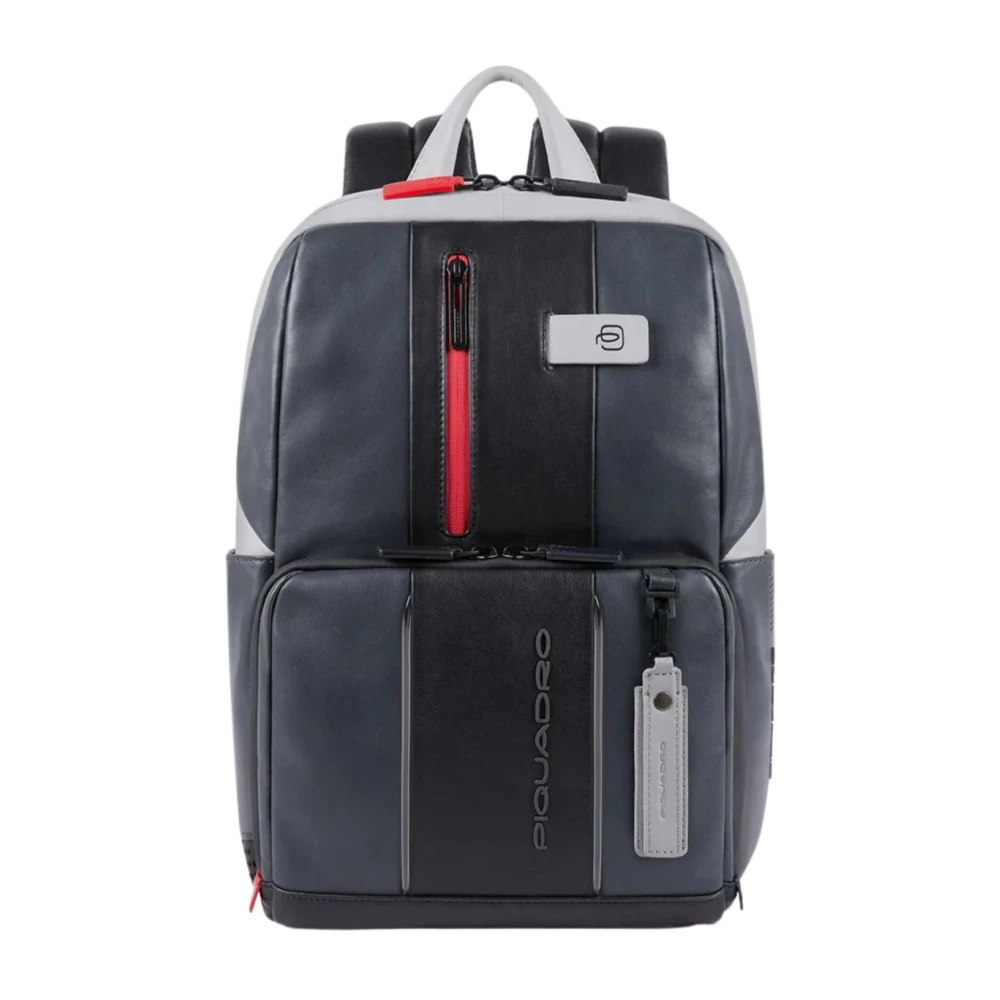 Piquadro Vrouw Grijs Tassen Dames, One Size, Leer, Led Laptop- En I Pad-Tas Met Rfid