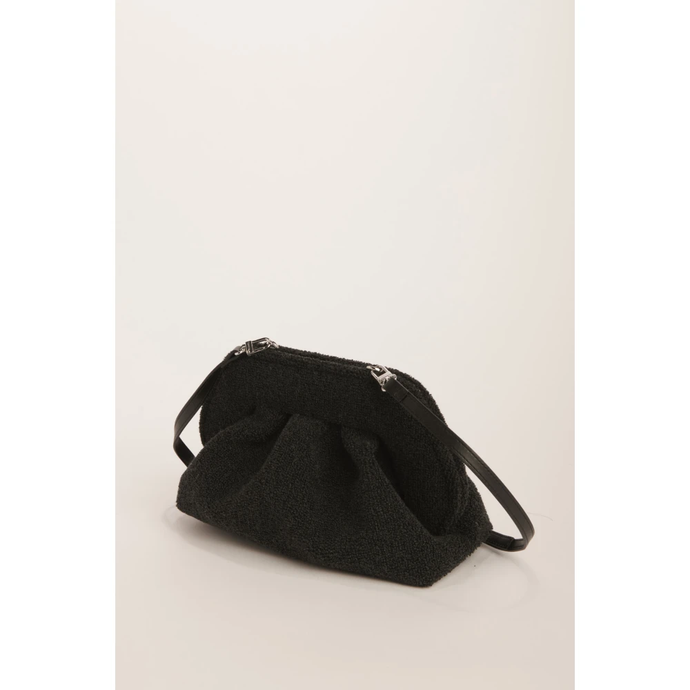 THEMOIRè Zwarte Bouclé Clutch Tas Black Dames