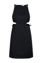 black-twill-slash-buckle-dress