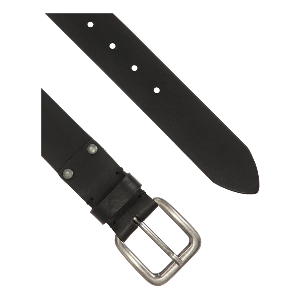 Kazar Zwarte riem met zilveren gesp Black Heren