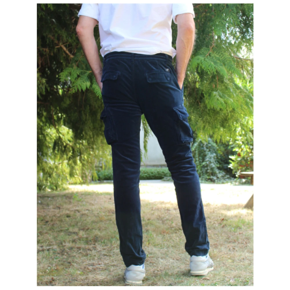 Mason's Cargo Velours Broek Blue Heren