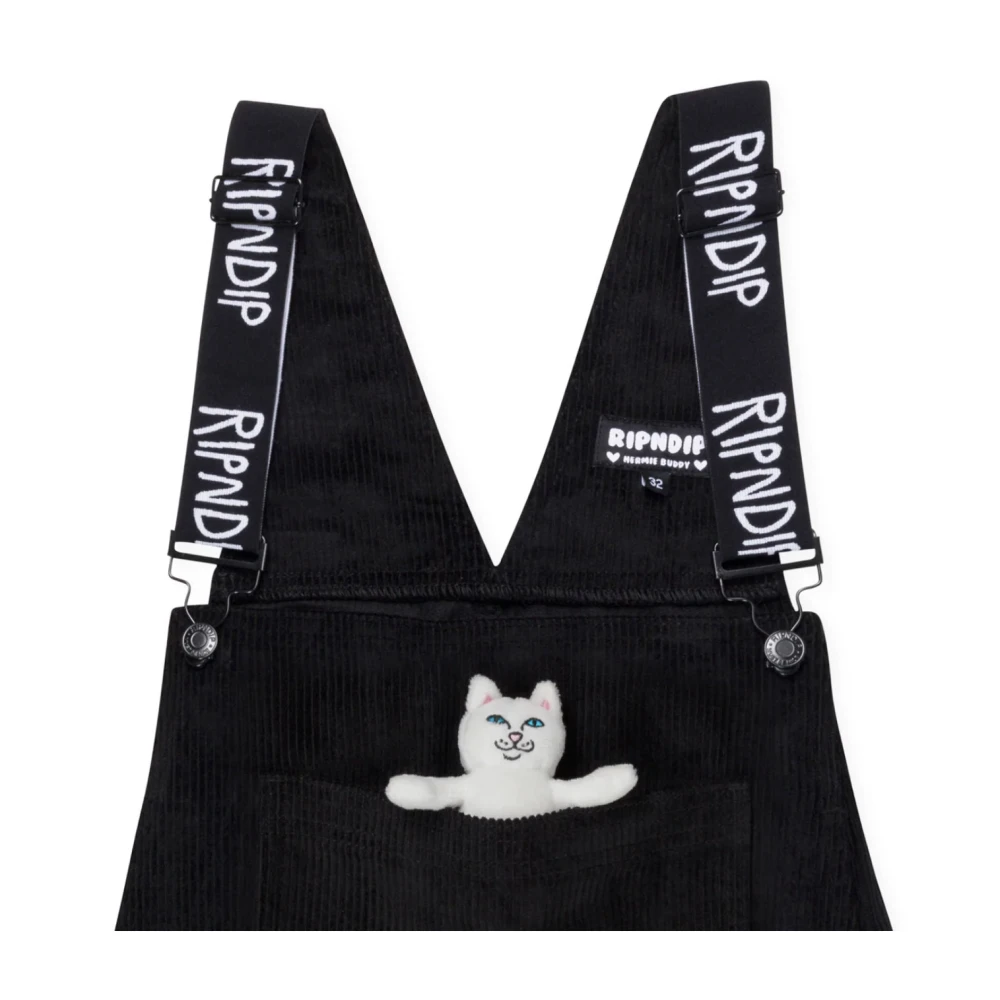 Ripndip Fluwelen Overalls met Verstelbare Bandjes Black Heren