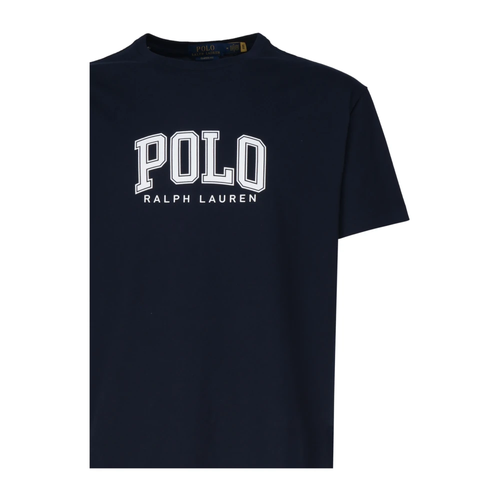 Polo Ralph Lauren Blauw Katoenen Logo Print T-shirt Blue Heren