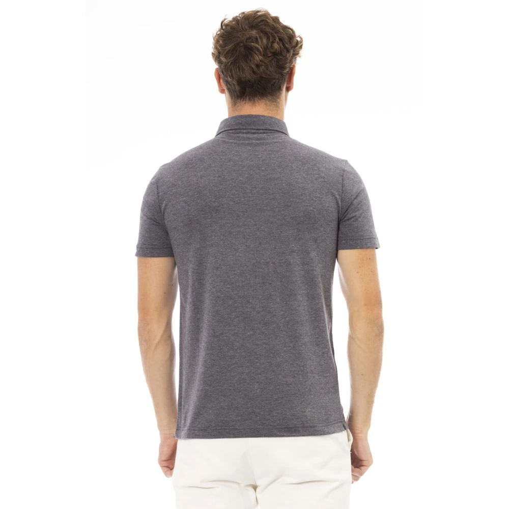 Baldinini Geborduurd Logo Polo Shirts Trend Gray Heren