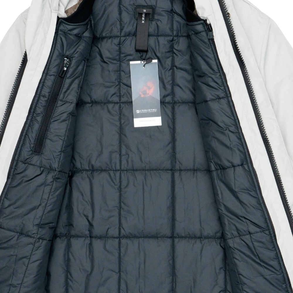 Krakatau Nylon Dubbele Jas met Repreve Isolatie Gray Heren