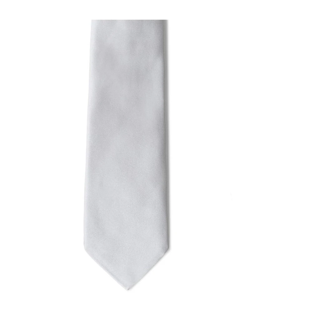 Giorgio Armani IJs Zijden Stropdas en Vlinderdas Set Gray Heren