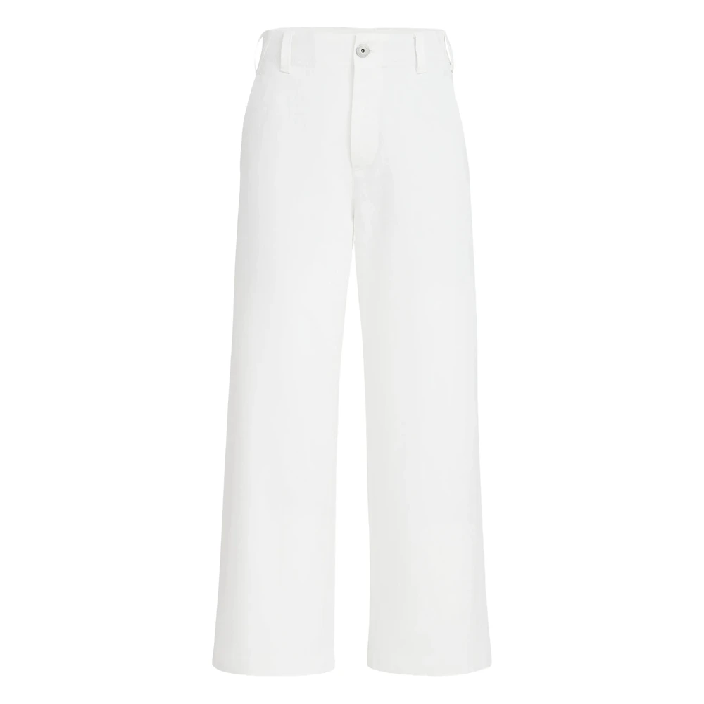 Brunello Cucinelli Women's White Chino Crop Trousers