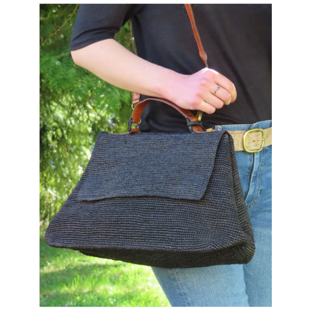Ibeliv Lahady Raffia Handtas Black Dames