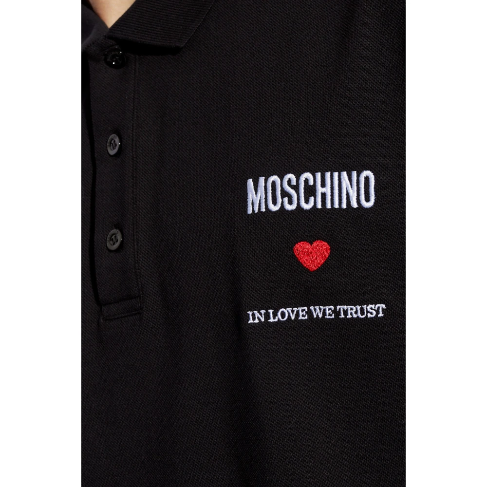 Moschino Polo shirt met logo Black Heren