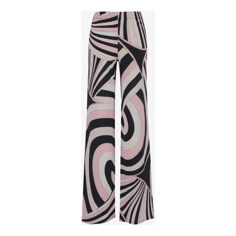 EMILIO PUCCI Iris Patroon Viscose Stretch Broek Multicolor Dames