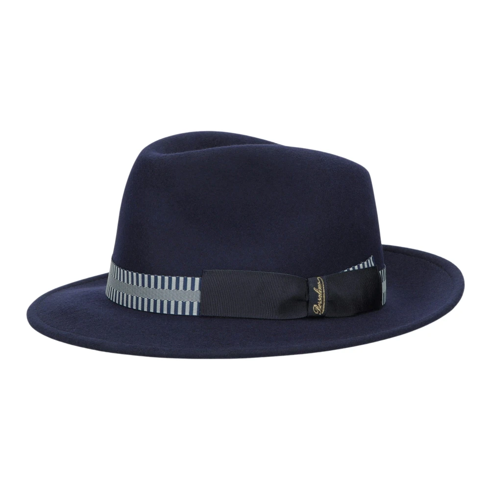 Borsalino Gestreepte wollen vilten hoedband Blue Heren