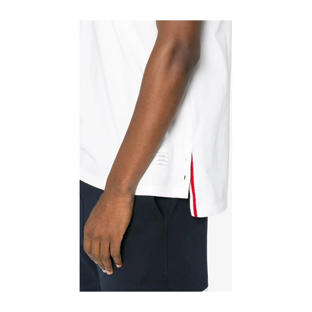 Thom Browne Wit T-shirt met Rwb Zak Trim White Heren