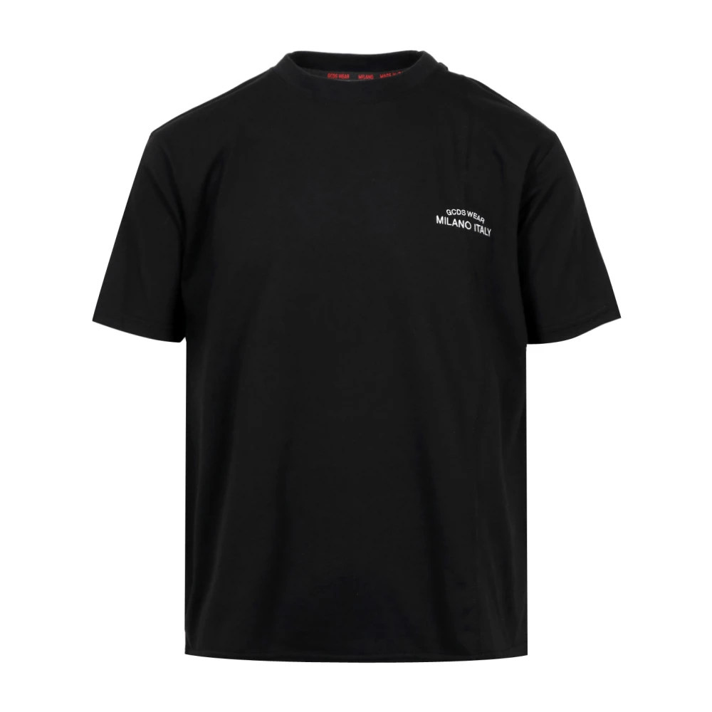 Gcds Geborduurd Crew-neck T-shirt met Logo Black Heren
