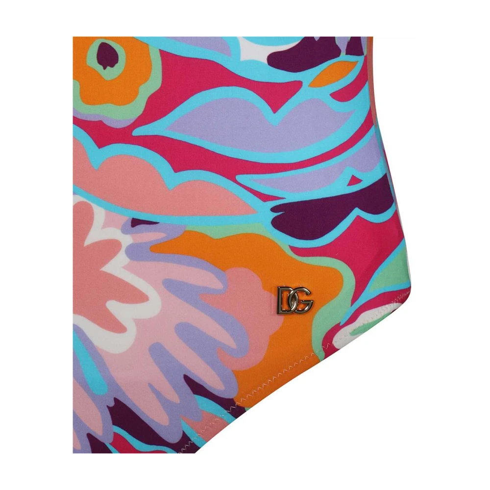 Dolce & Gabbana Bloemen Logo Badpak Multicolor Dames