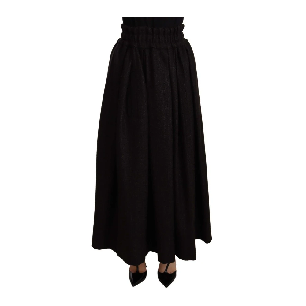 Dolce & Gabbana Women's Black Wool A-Line Skirt - Maxi Skirts - S - Skirts