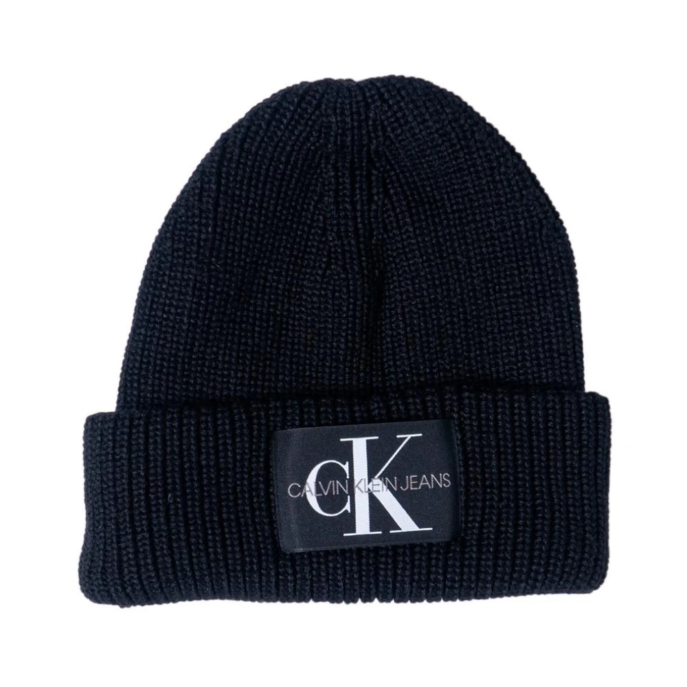 Calvin Klein Svart Slip-On Beanie Mössa Black, Dam