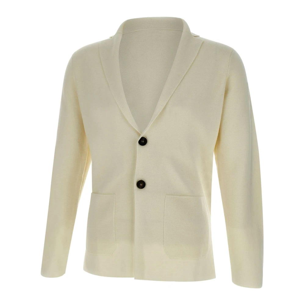 Filippo De Laurentiis Witte Merinowol Blazer Trui White Heren