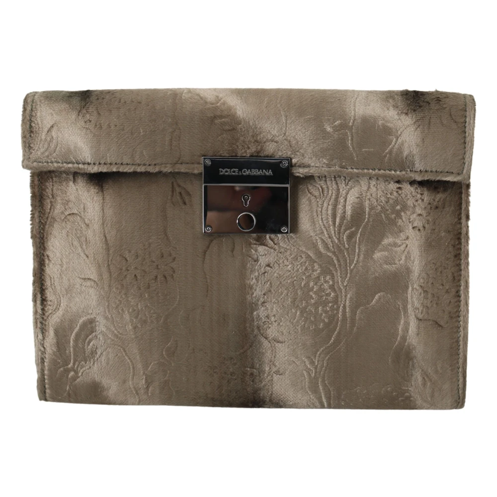Dolce & Gabbana Men's Beige Briefcase Portfolio Clutch