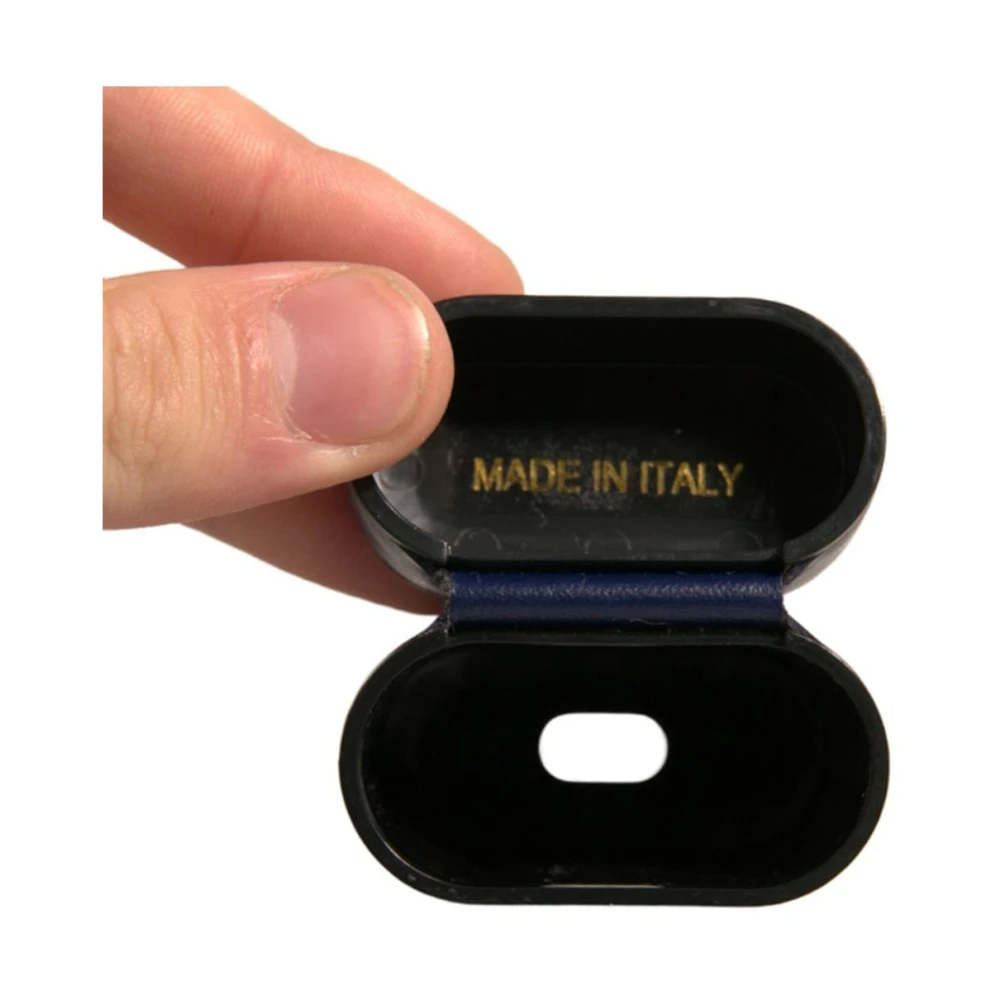 Dolce & Gabbana Blauw Leren Logo Airpods Hoesje Blue Heren