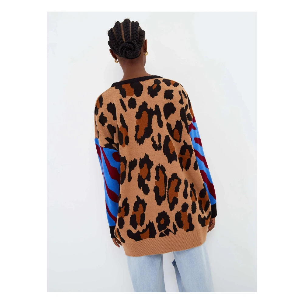 Cesare Gaspari Oversized Jumper Brown Dames