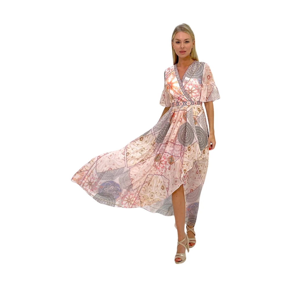 Linea Raffaelli Elegante Jurk met Jasje Multicolor Dames