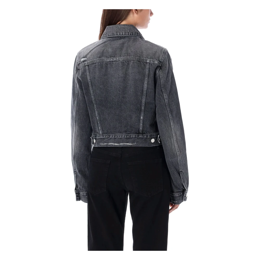Givenchy Zwart Denim Cropped Jasje Black Dames