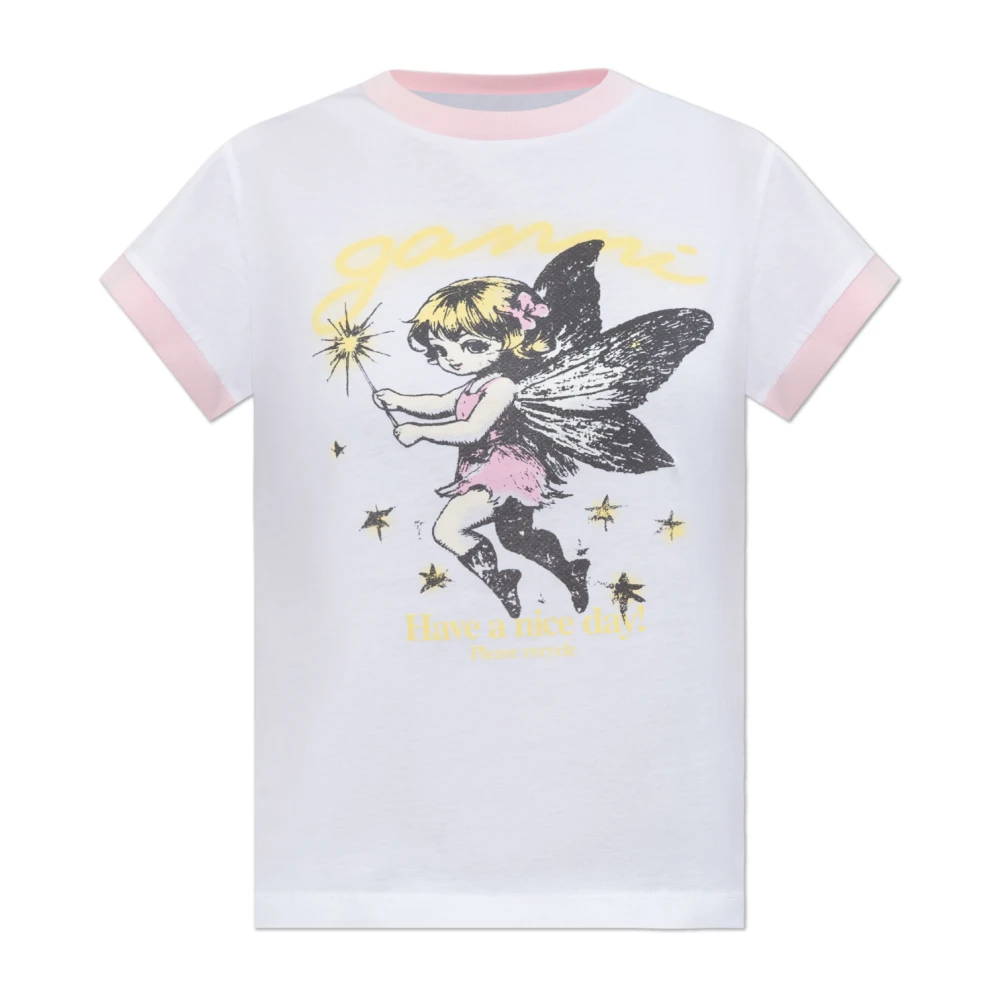 Ganni Donna Bianco - T-Shirt Con Stampa - Tops - S